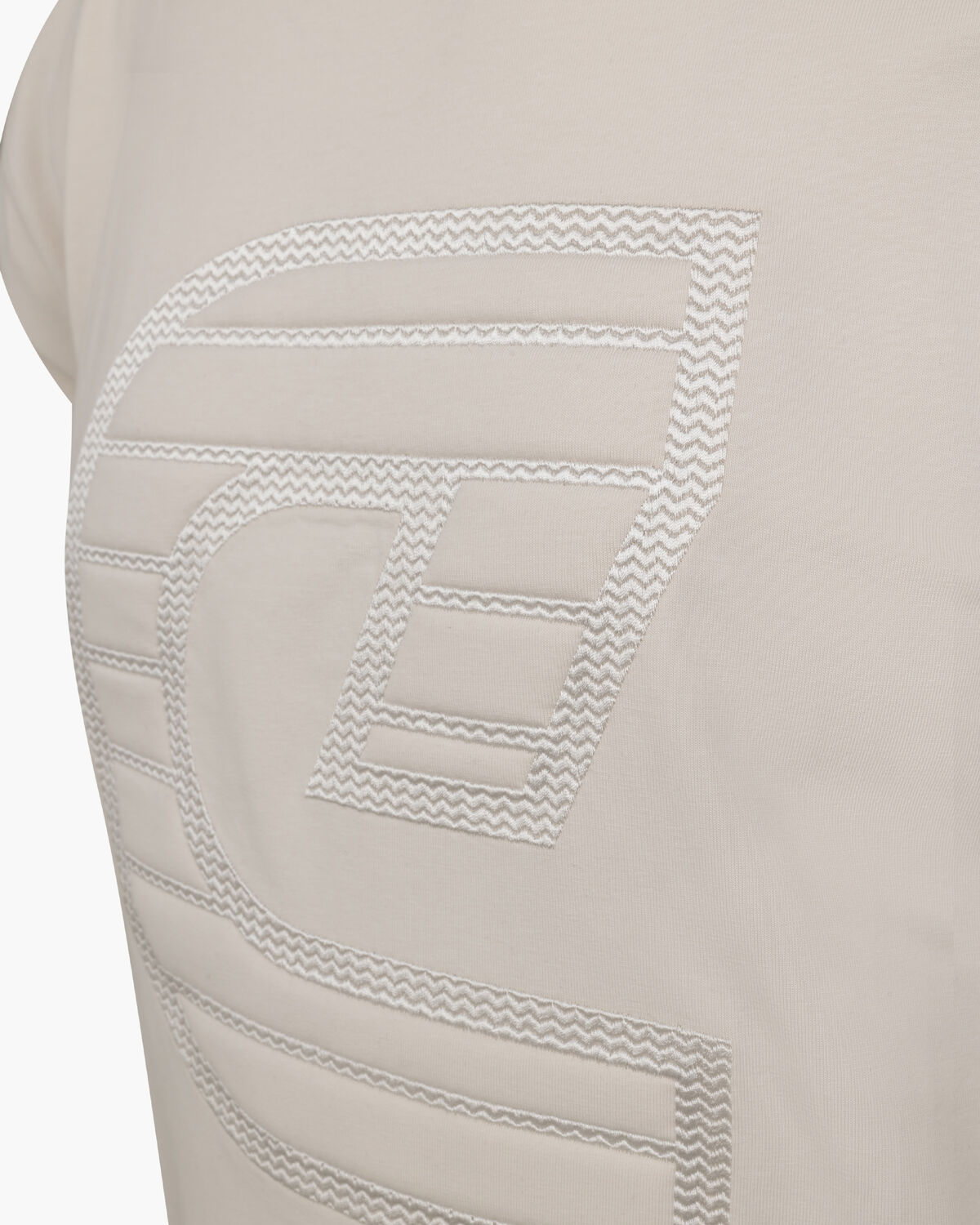 C-logo Herringbone Tee, Crème, hi-res