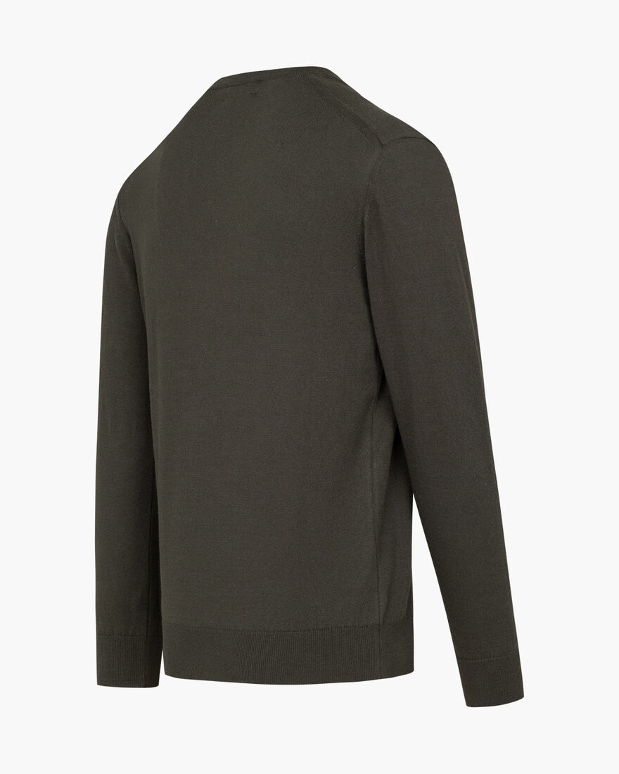 Basco Jumper - Cotton, Green, hi-res