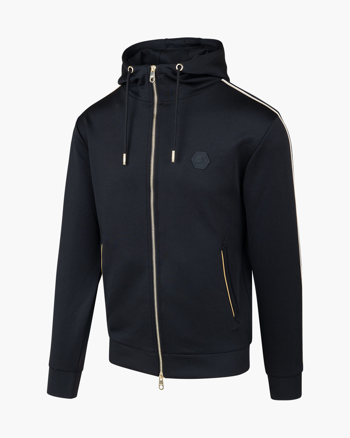 Santino Scuba Zip Thru - 95% Polyester / 5% Elasta, Black, hi-res