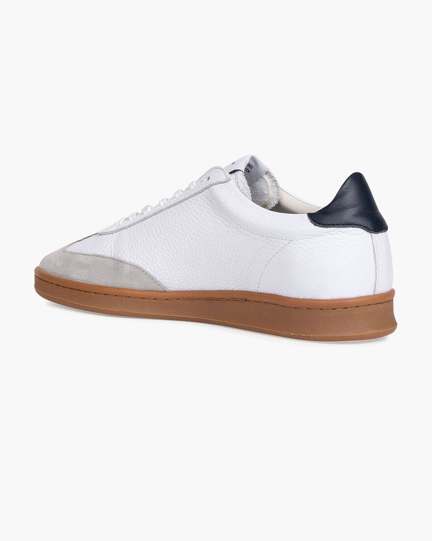 JC Futbol Trainer - Cream - Soft Grain Leather, White, hi-res