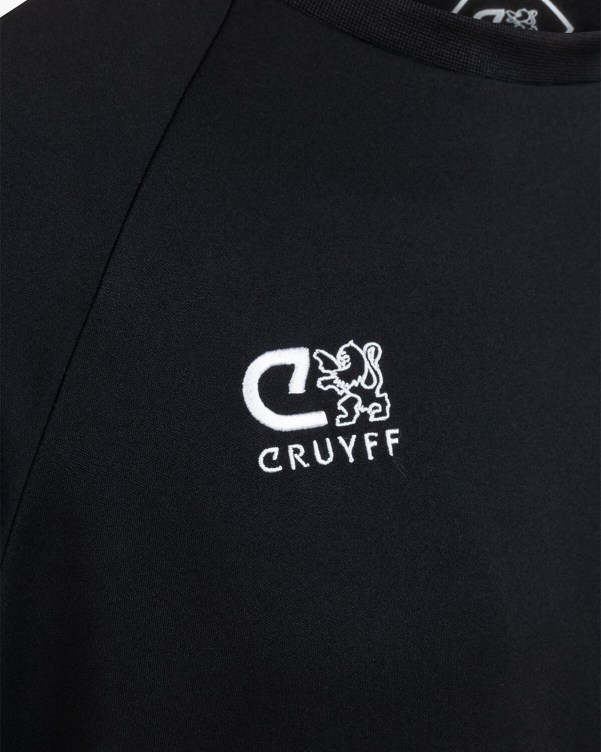 Cruyff Turn Tech Crew Top Senior, Black/White, hi-res