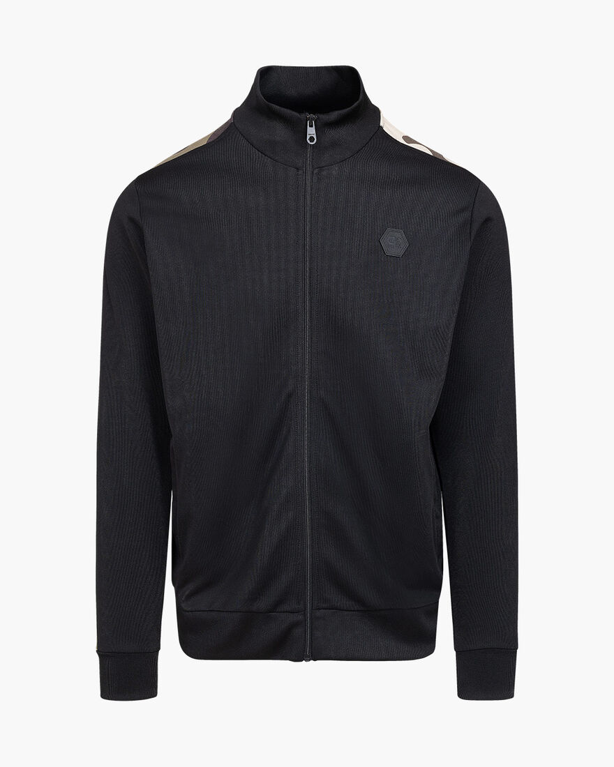 Montez Track Top - 65% Polyester / 35% Cotton, Black, hi-res