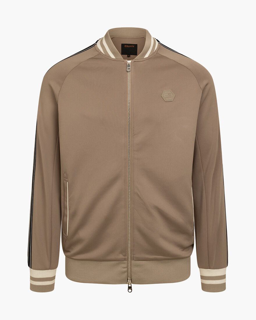 Santino scuba track top  - 95% Polyester / 5% Elas, Sabbia Scuro, hi-res