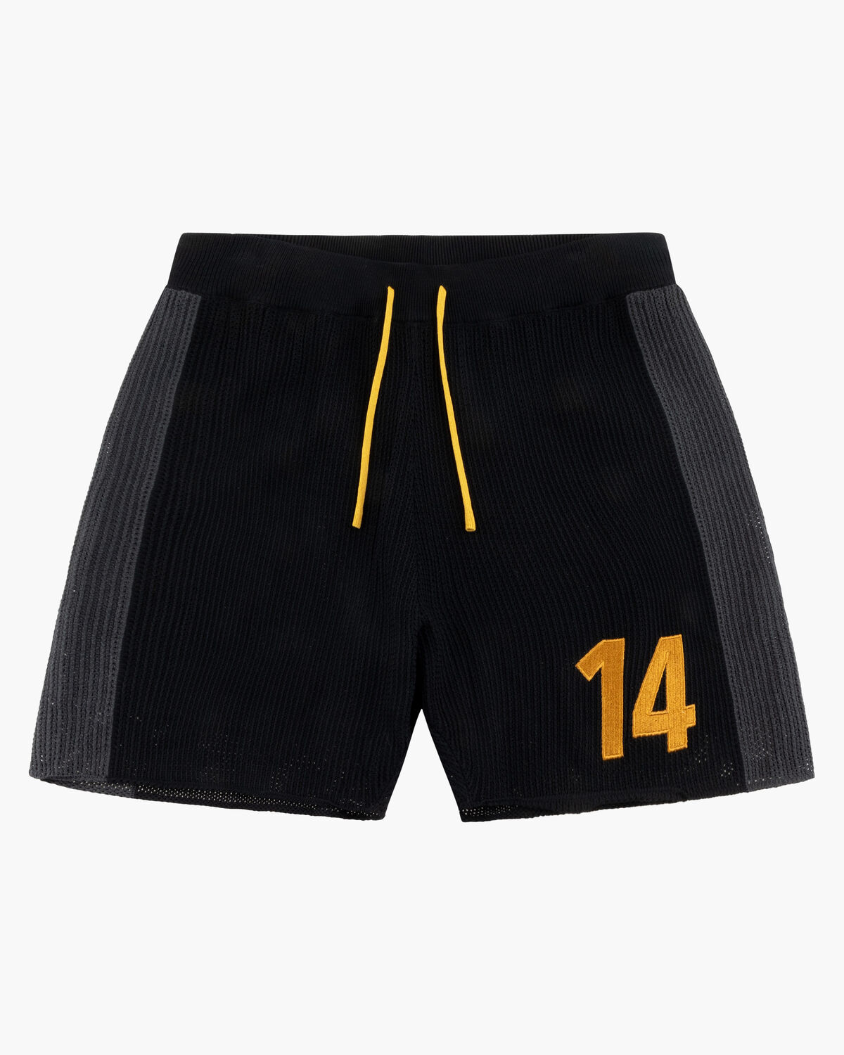 Knitted Football Shorts, Black, hi-res