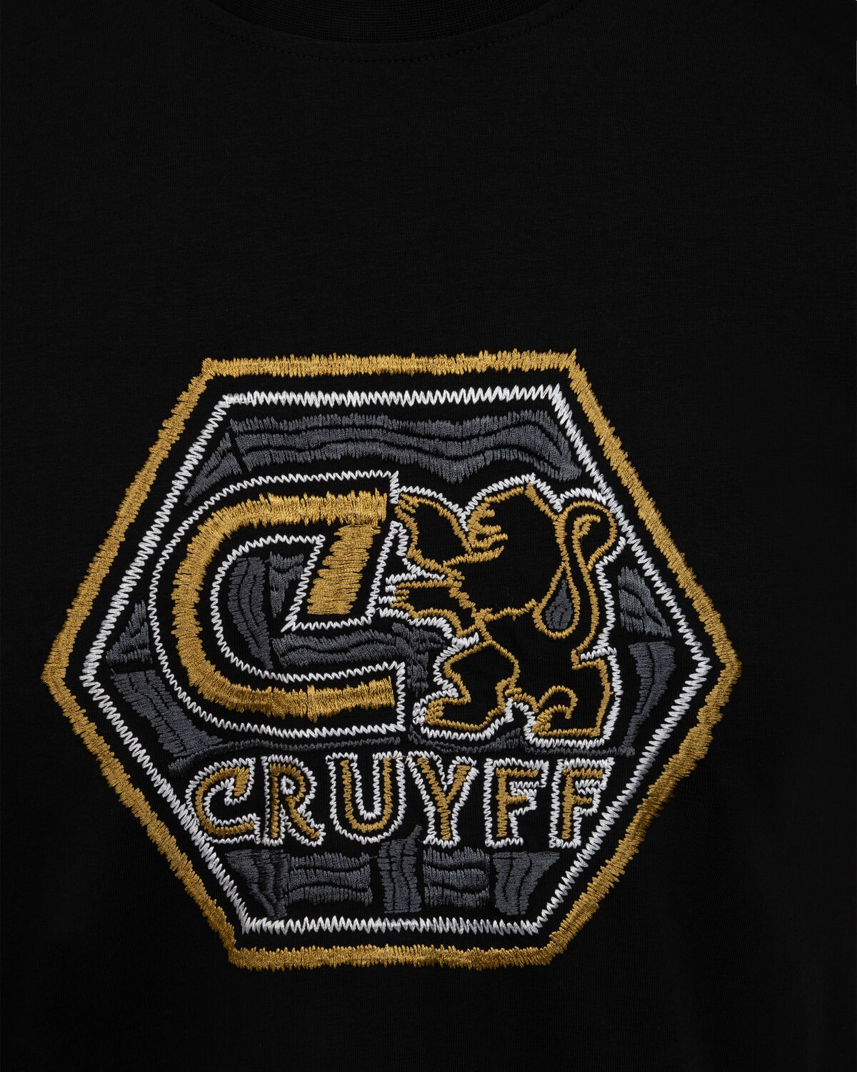 C-Lion Blurry Embro Tee, Black/Gold, hi-res