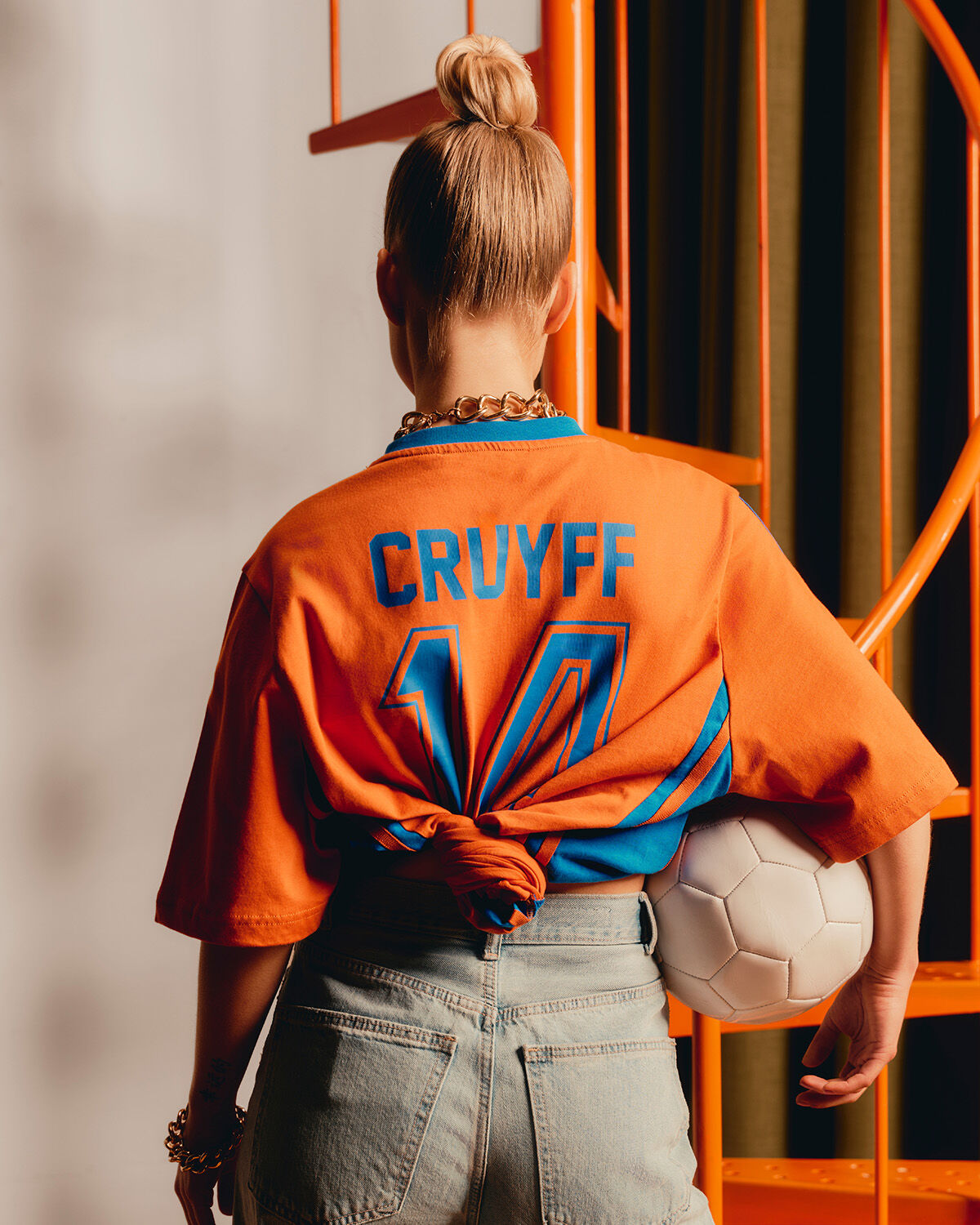 Cruyff LA Aztecs Edition Tee, Orange, hi-res
