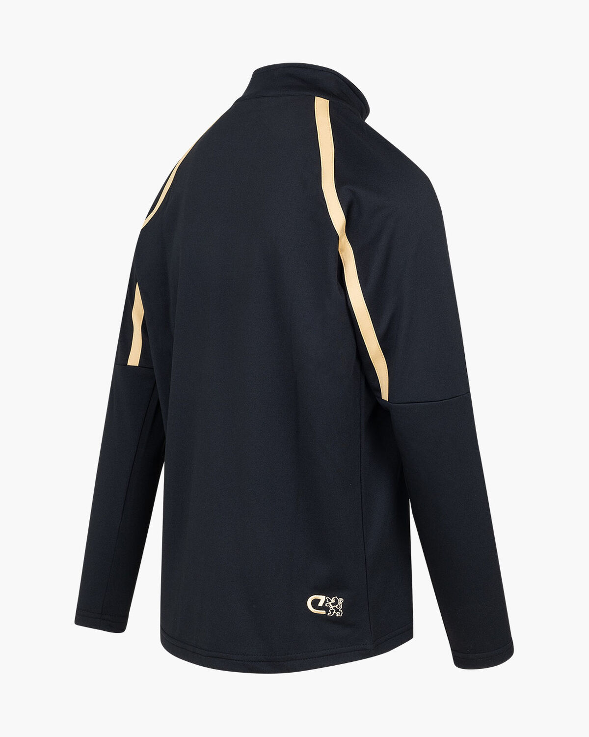 Cruyff Tech Turn Half Zip Seni, Black/Gold, hi-res
