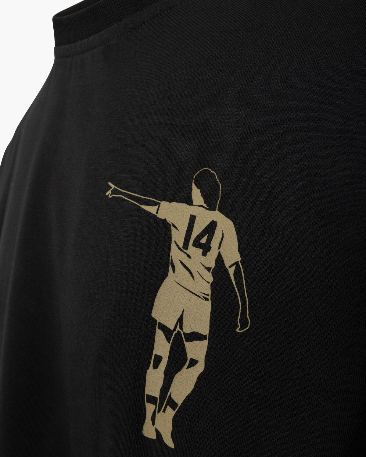 Dos Rayas Print Tee, Black/Gold, hi-res