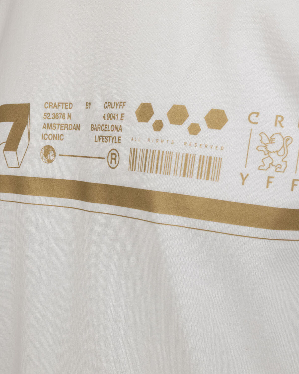 Ezra Tee - 100% Cotton, White/Gold, hi-res