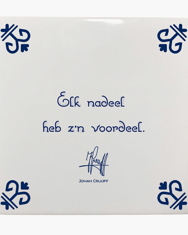 Elk nadeel heb z'n voordeel
