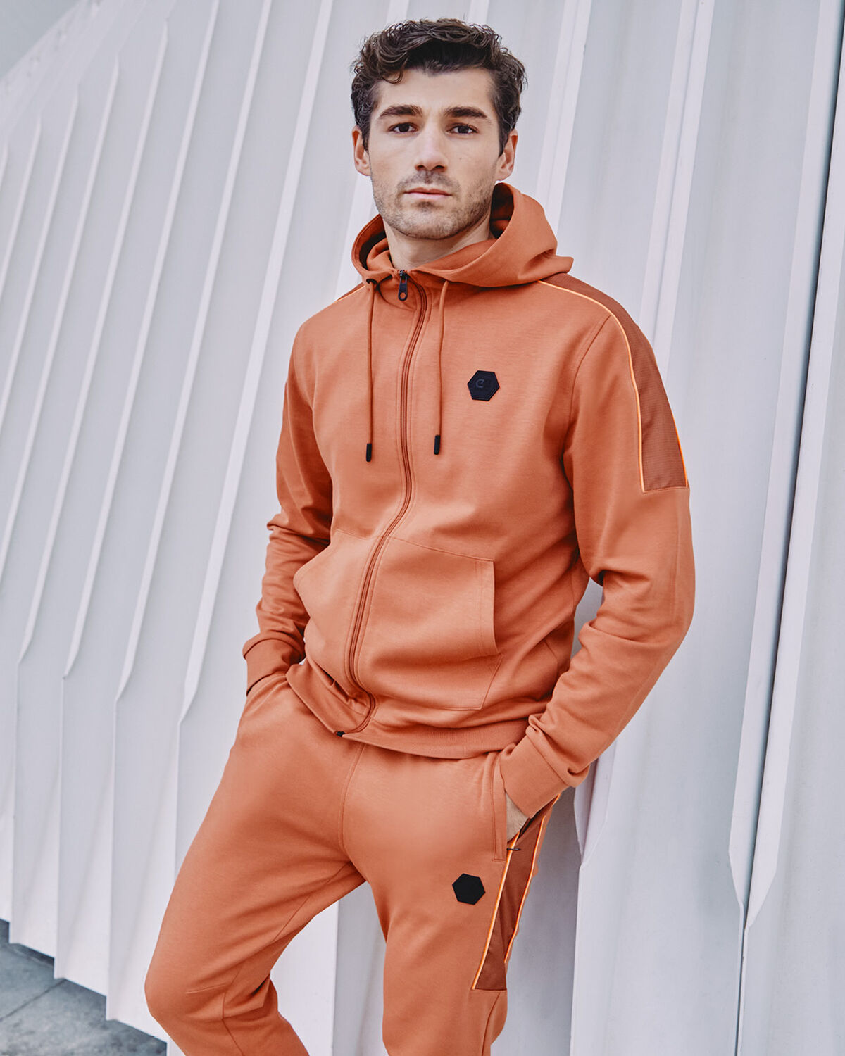 Aiden Track Top - 80% Cotton 20 % Polyester, Desert Brown, hi-res