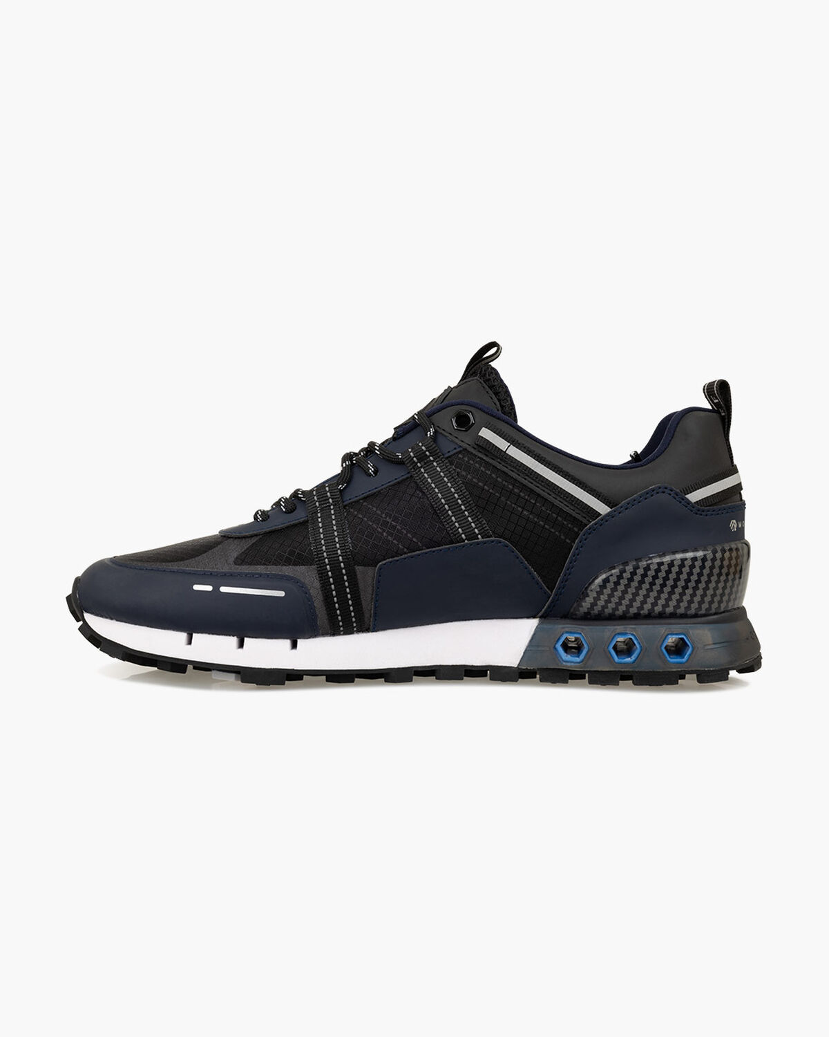 Inter Lace // Montserrat, Black/Blue, hi-res