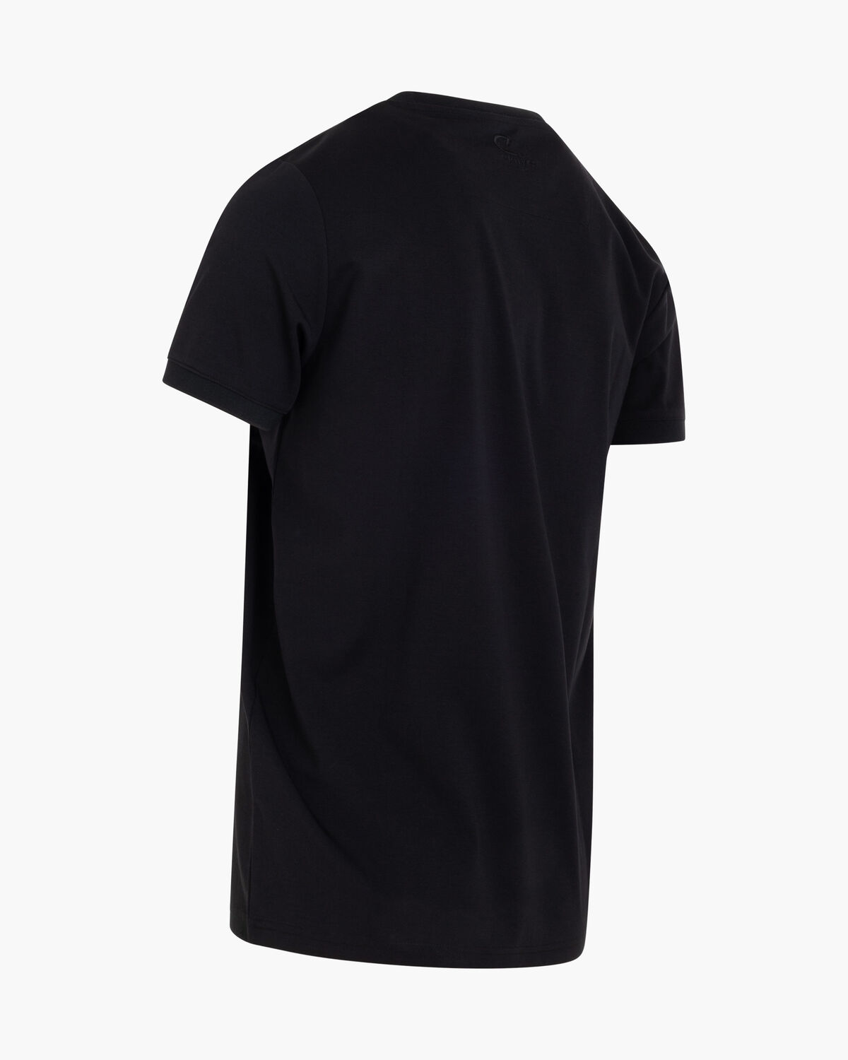 Debossed Collar Tee, Black, hi-res
