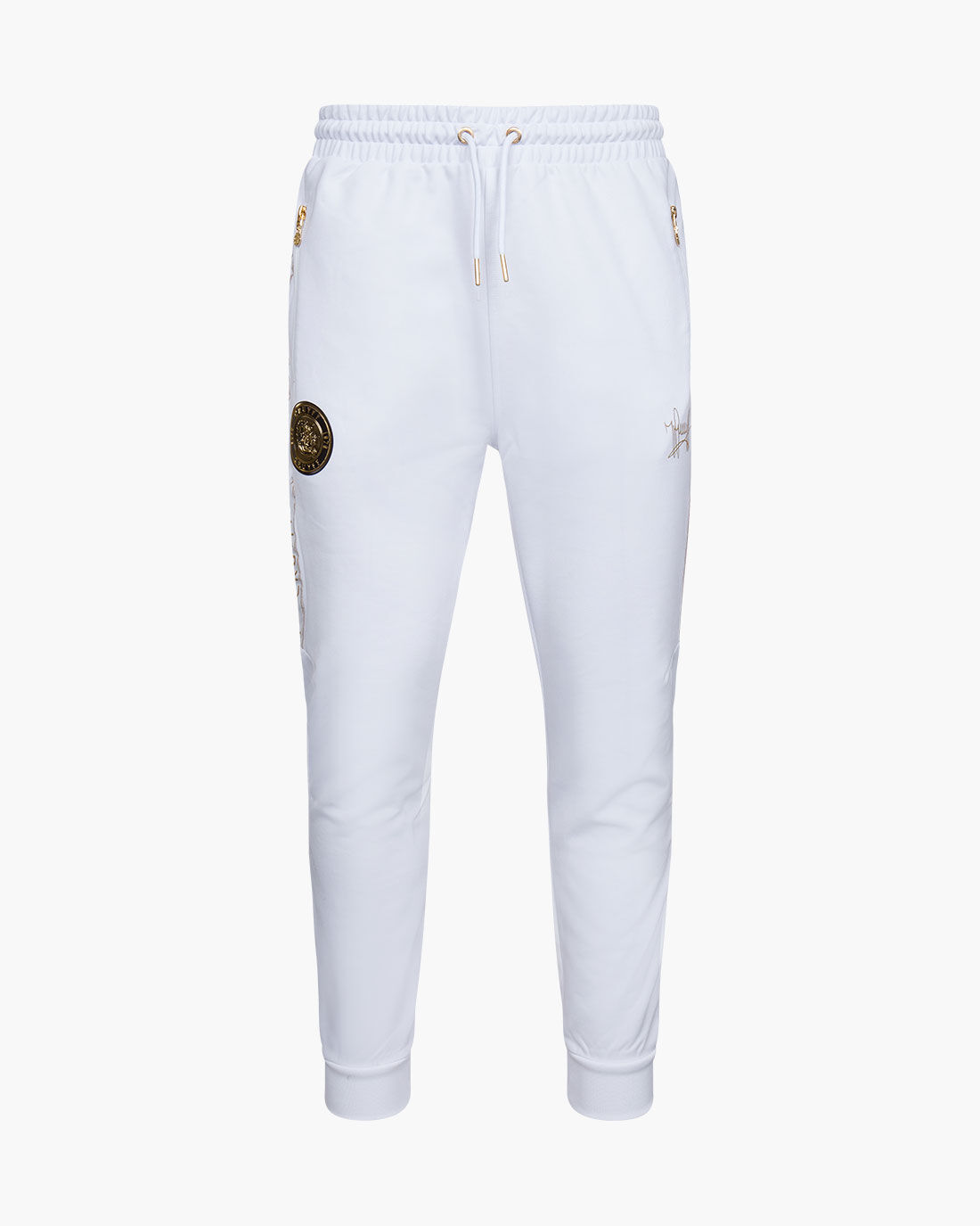 White and gold track pants sale