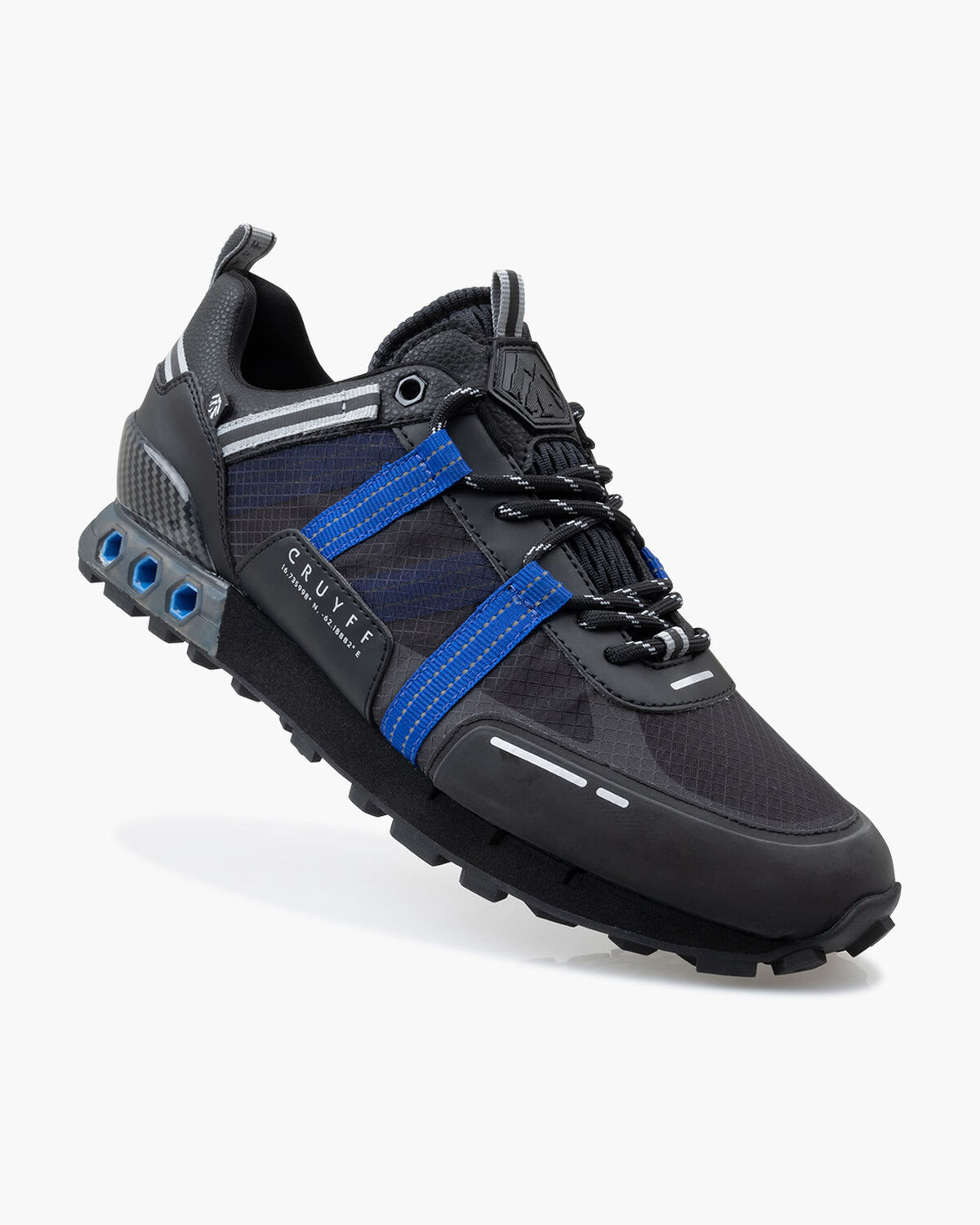 Inter Lace // Montserrat, Black/Blue, hi-res