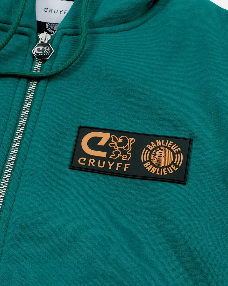 Cruyff x Banlieue  Zip-thru Hood - Green - 65% Cot, Green, hi-res