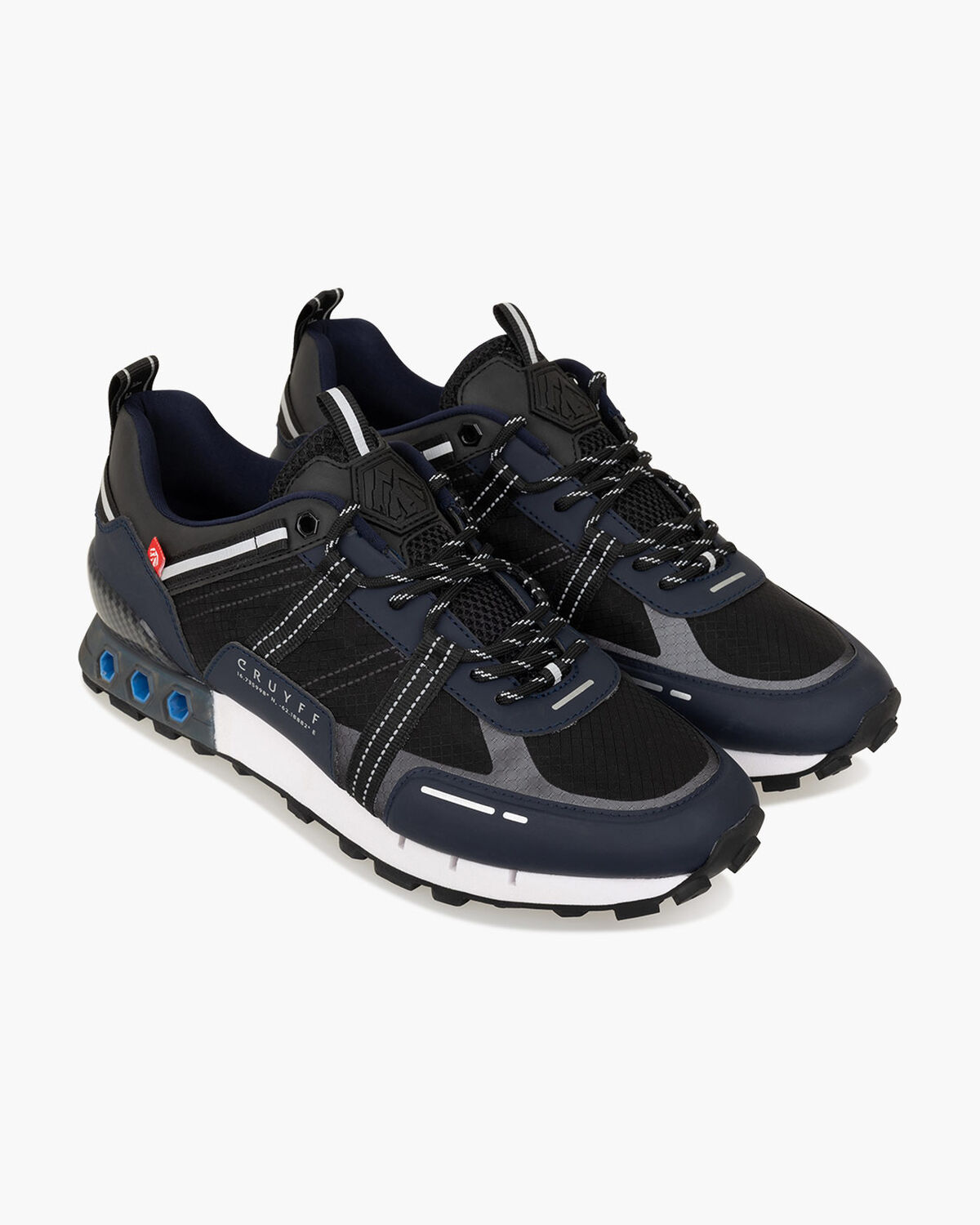 Inter Lace // Montserrat, Black/Blue, hi-res
