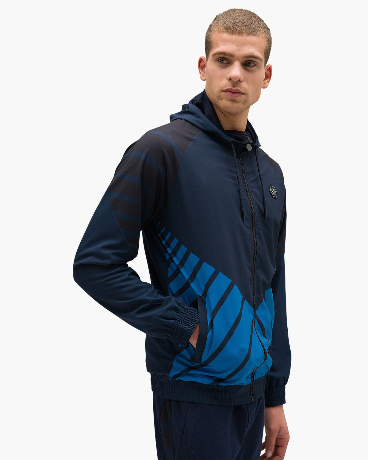 Devante Zip Thru - Navy/Royal - 95% Polyester / 5%, Navy, hi-res