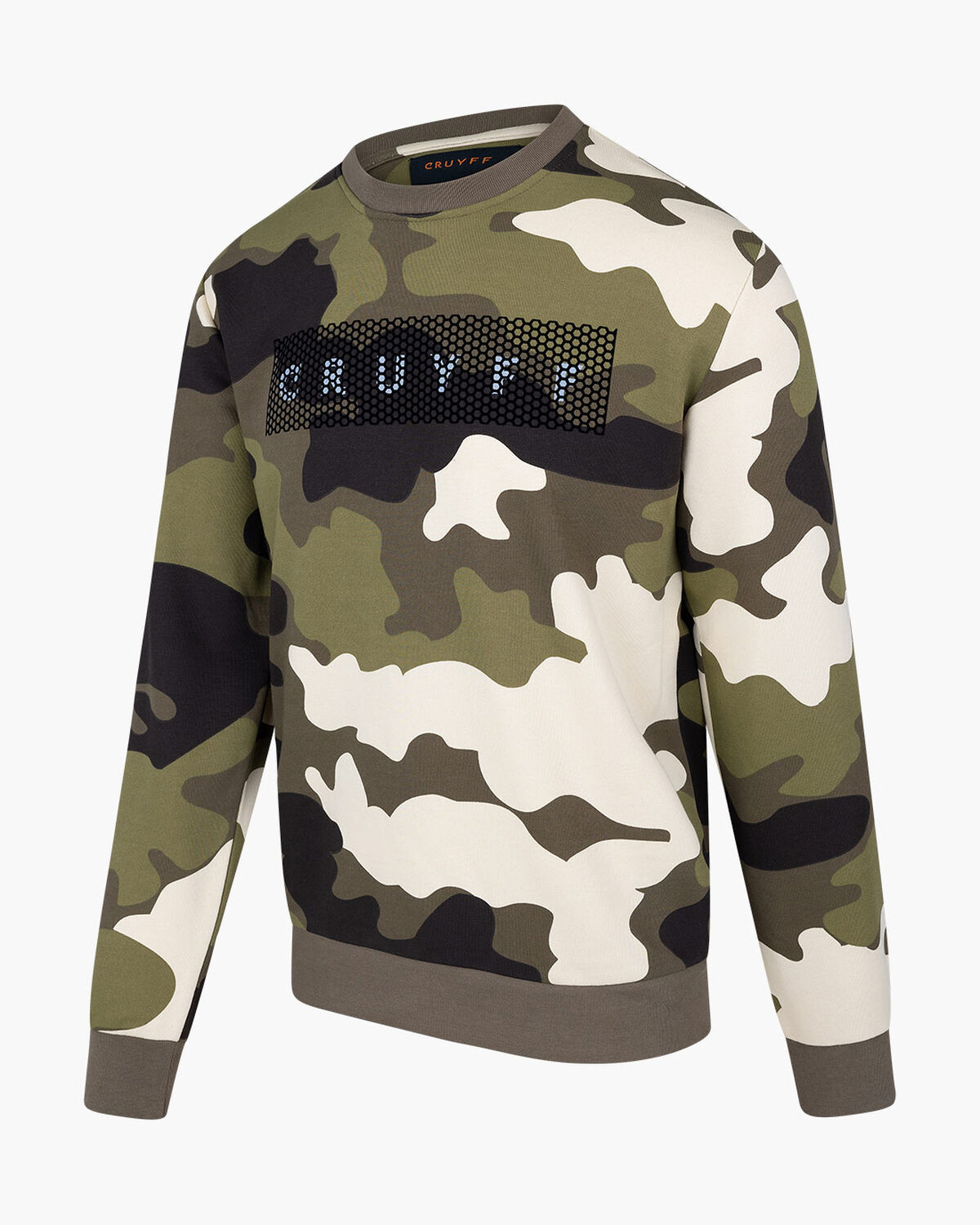 Camo Sweater  - 65% Cotton 35% Polyester, Army green, hi-res