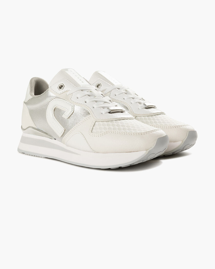 Parkrunner Lux - Tumbled/Mesh/Laminated Canvas, White/Silver, hi-res