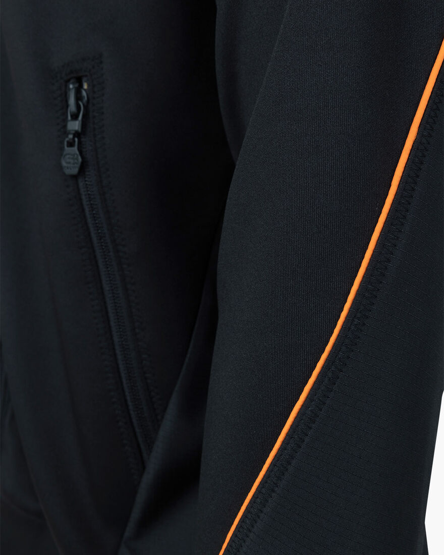 Saul Track Top - Scuba / lightweight crinkle ripst, Black, hi-res
