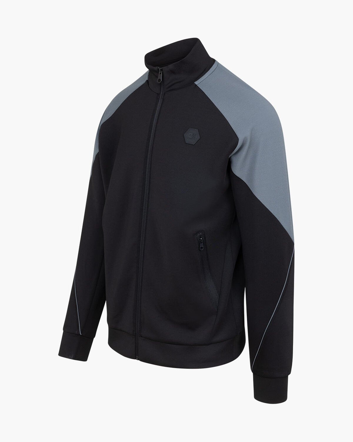 Zayne Scuba Track Top - 95% Polyester 5% Elastane, Black, hi-res