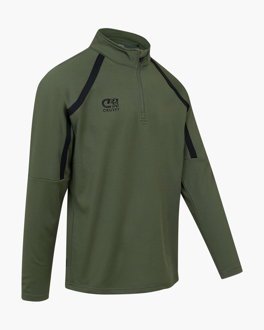 Cruyff Tech Turn Half Zip Junior, Green/Black, hi-res