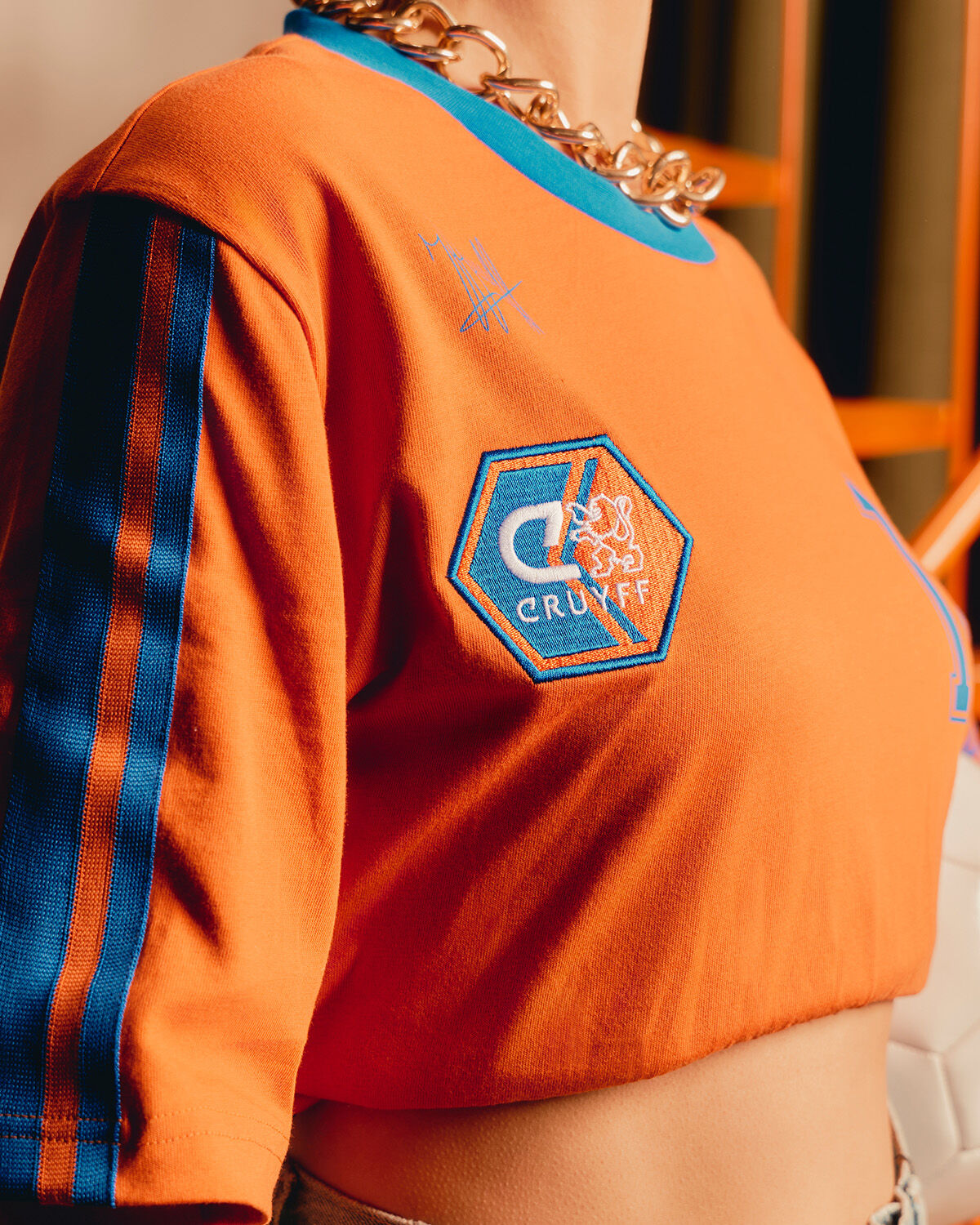 Cruyff LA Aztecs Edition Tee, Orange, hi-res