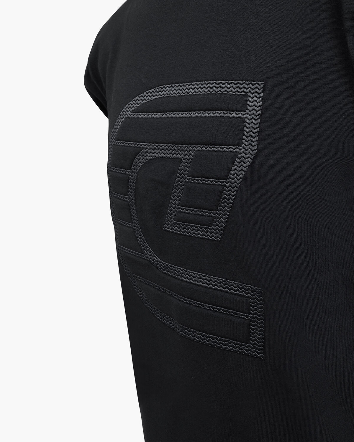 C-logo Herringbone Tee, Black, hi-res