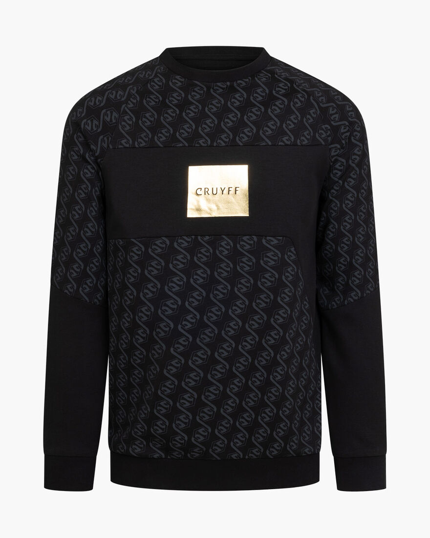 Chain Repeat Sweater, Black/Gold, hi-res