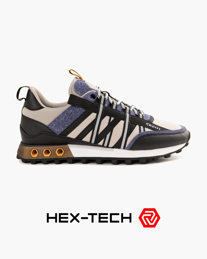 Fearia Hex - Crepe Nylon/Hairy Suede, Grey/Blue, hi-res