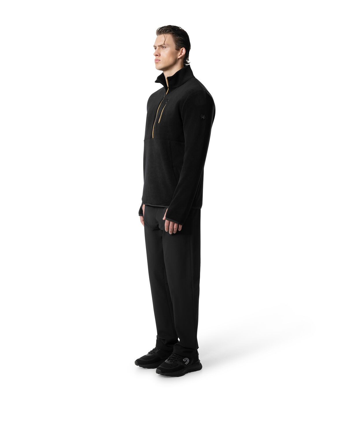 Half Zip Fleece, Black, hi-res