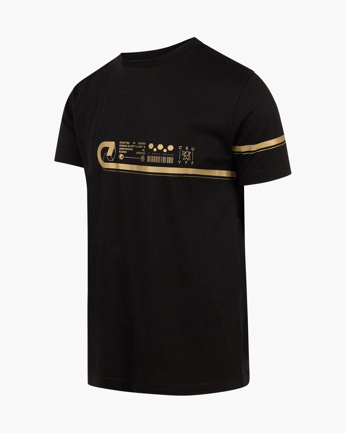 Ezra Tee - 100% Cotton, Black/Gold, hi-res