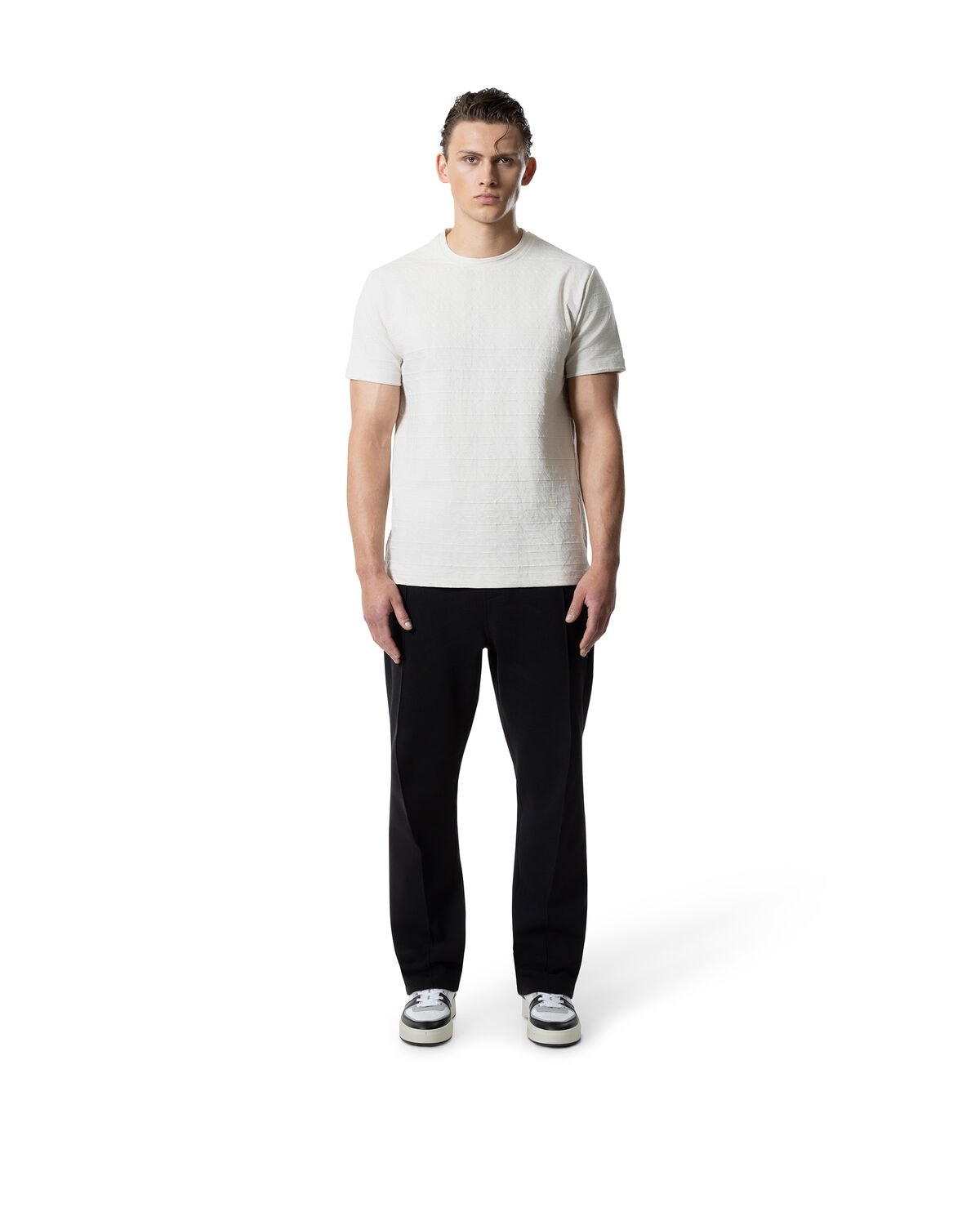 Luka Jacquard Tee, Crème, hi-res