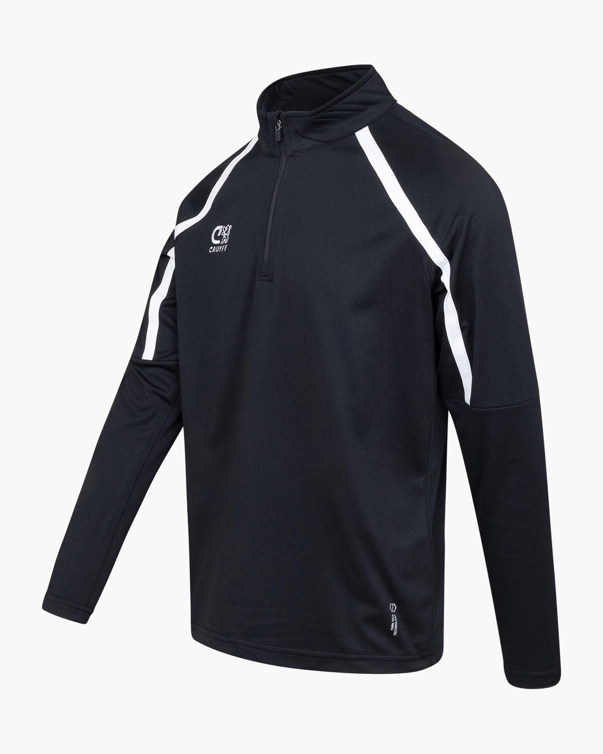 Cruyff Tech Turn Half Zip Seni, Black/White, hi-res