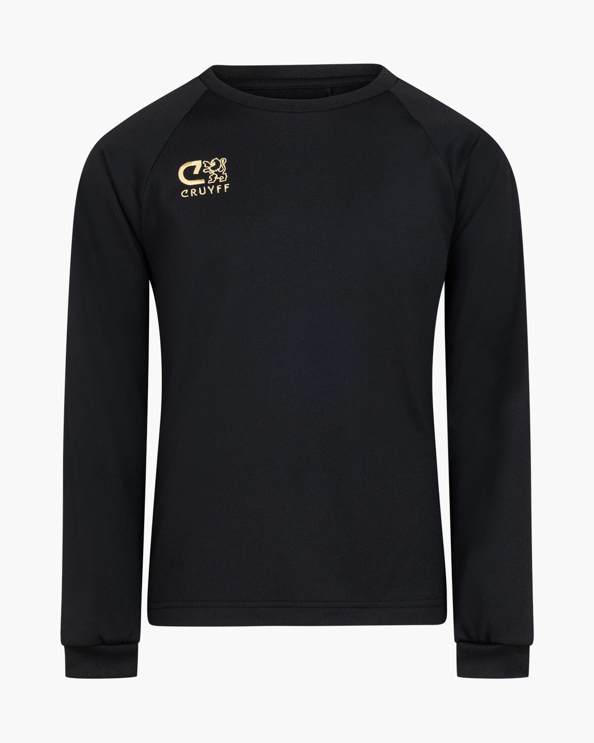 Cruyff Turn Tech Crew Top Junior, Black/Gold, hi-res