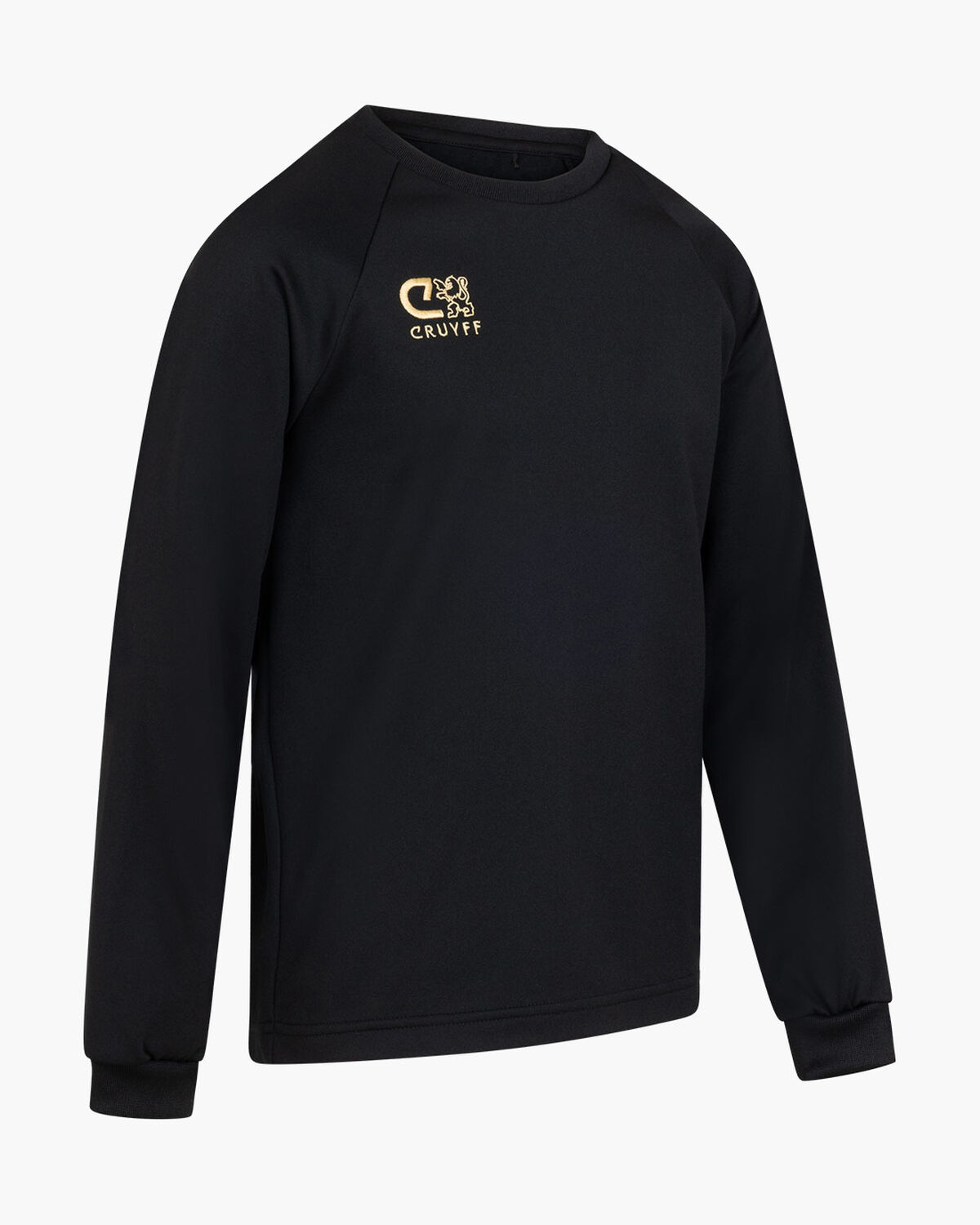 Cruyff Turn Tech Crew Top Junior, Black/Gold, hi-res