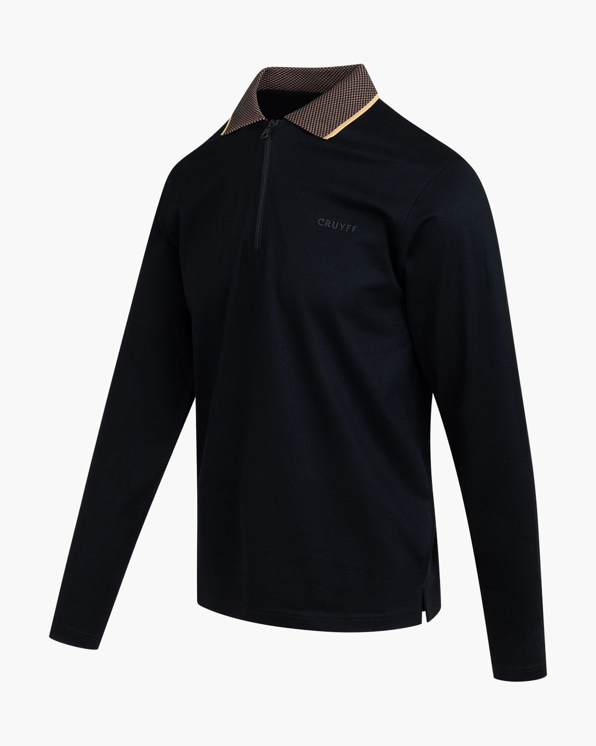 Chain Repeat Polo LS, Black/Gold, hi-res