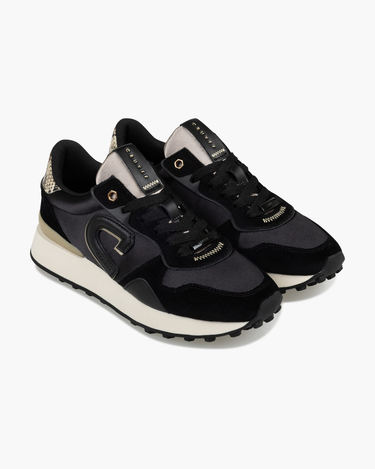 Park Runner-Satin/Velvet, Black/Gold, hi-res