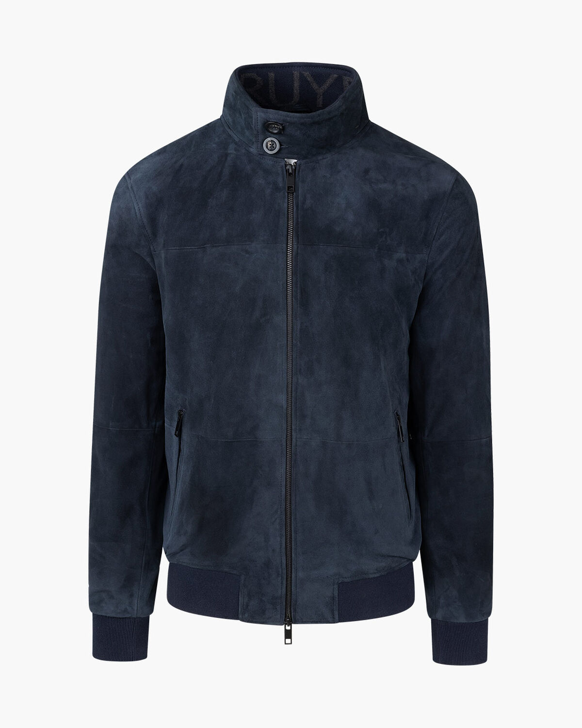 Dante Leather Harrington Jacket, Navy, hi-res