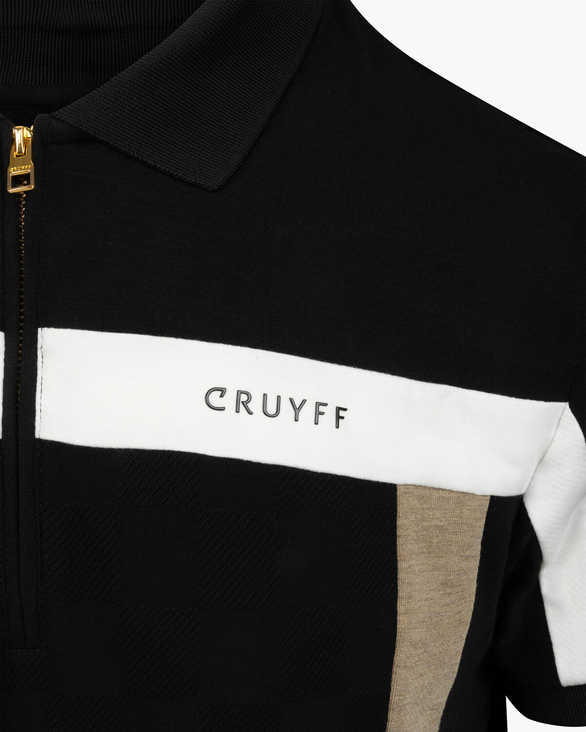 Check Polo, Black/Gold, hi-res