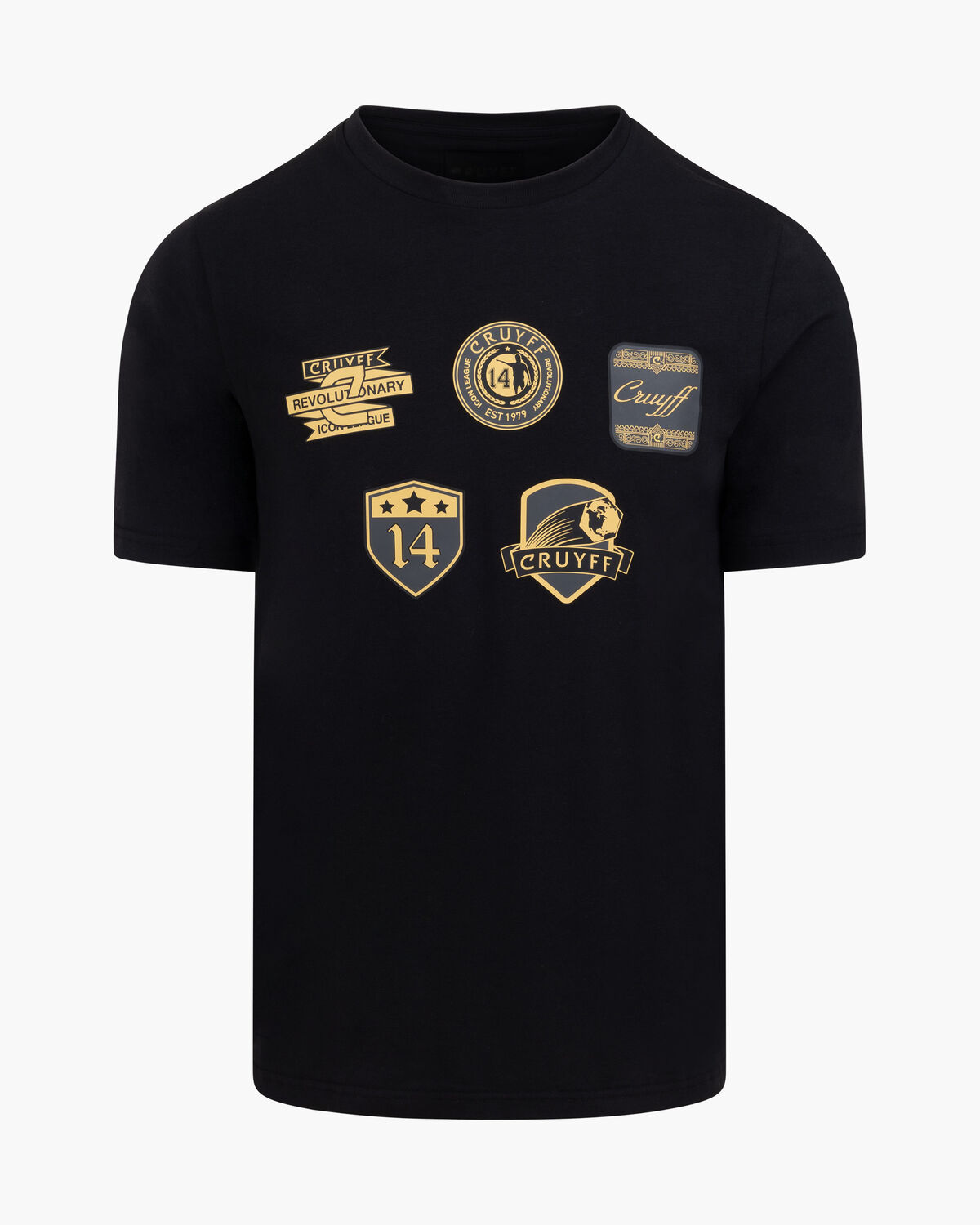 Badge Tee, Black/Gold, hi-res