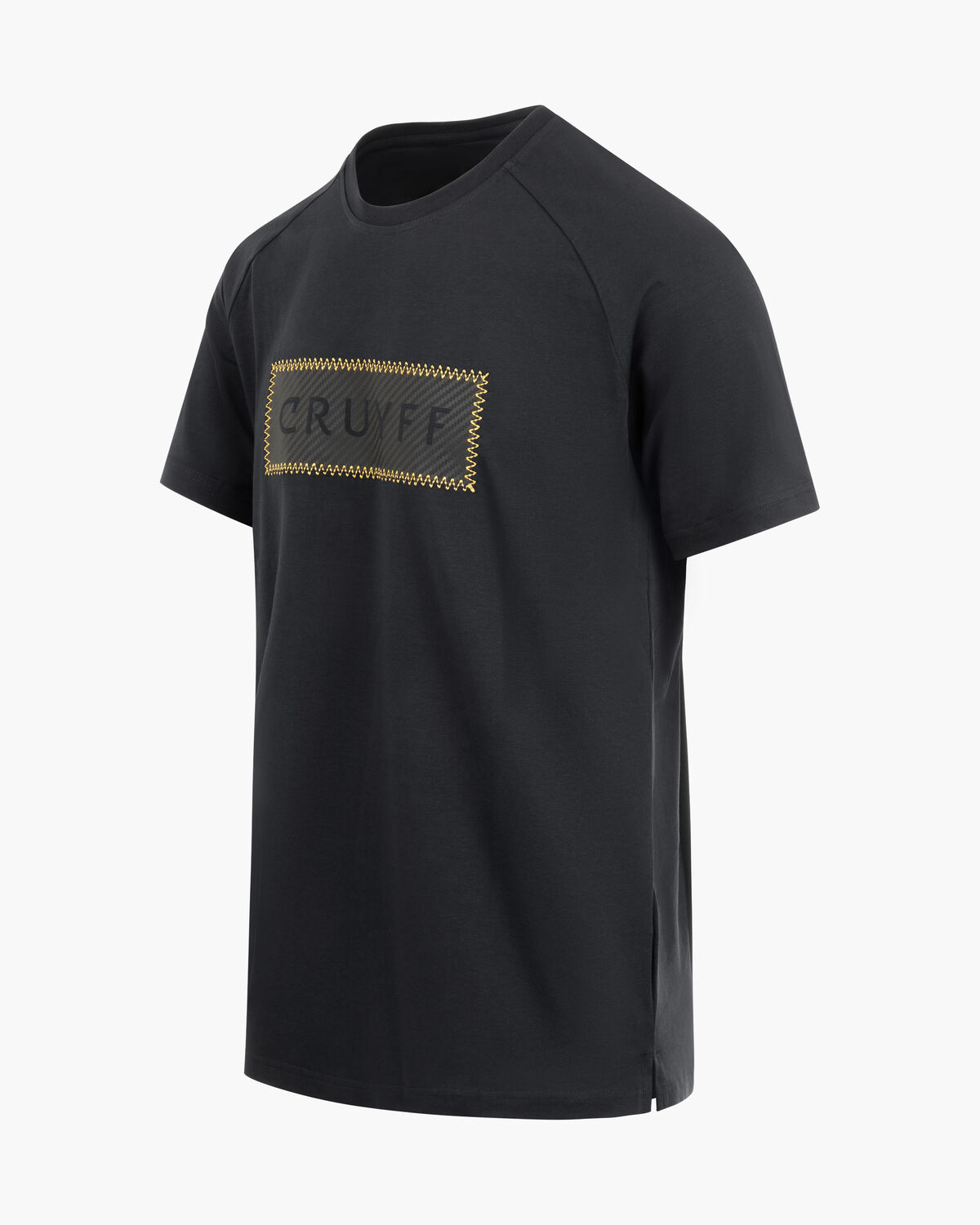 Fuzeknit Lasercut Tee, Black/Gold, hi-res