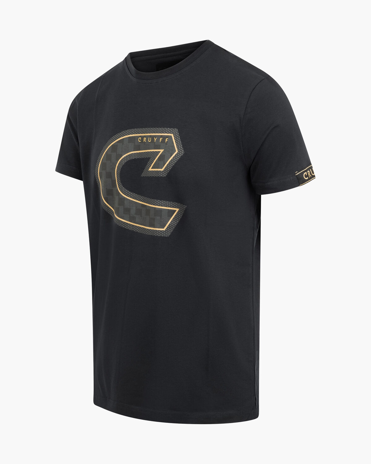 Fuzeknit C-Logo Tee, Black/Gold, hi-res