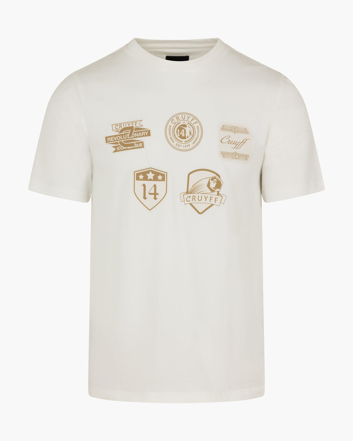 Badge Tee, White/Orange, hi-res