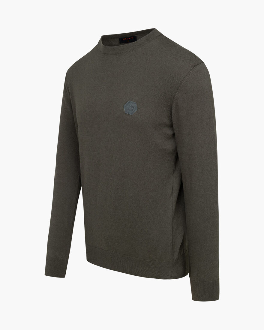 Basco Jumper - Cotton, Green, hi-res