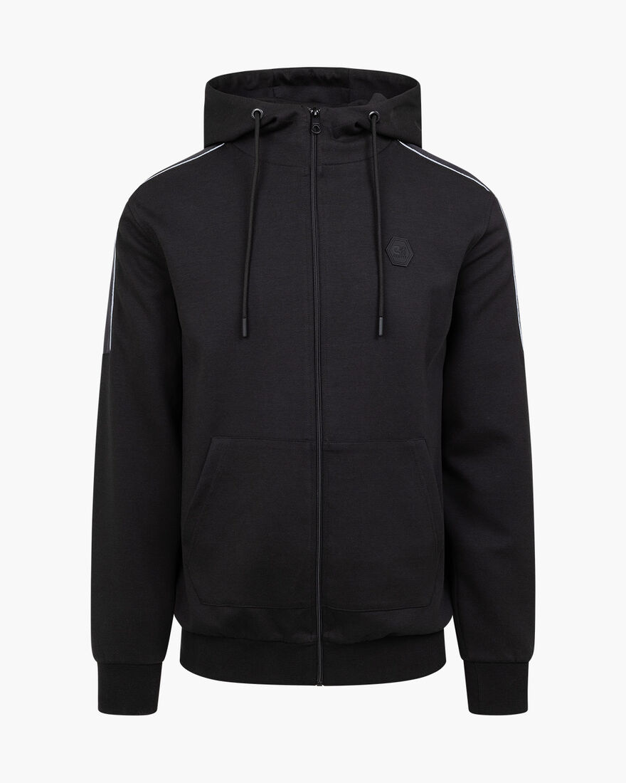 Aiden Track Top - 80% Cotton 20 % Polyester, Black, hi-res