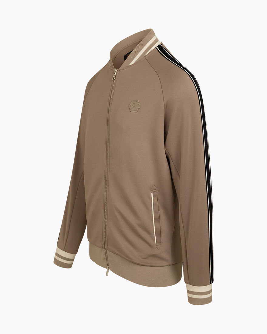Santino scuba track top  - 95% Polyester / 5% Elas, Sabbia Scuro, hi-res