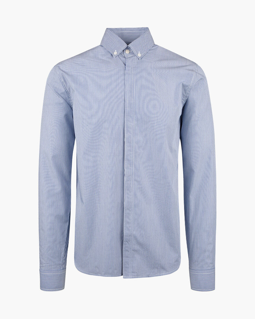 Aragon King Stripe Shirt, Blue/White, hi-res