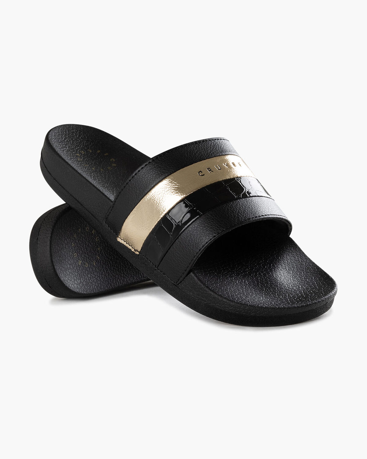 Aqua Copa BCN - Croco Patent/Tumbled/Metallic, Black/Gold, hi-res